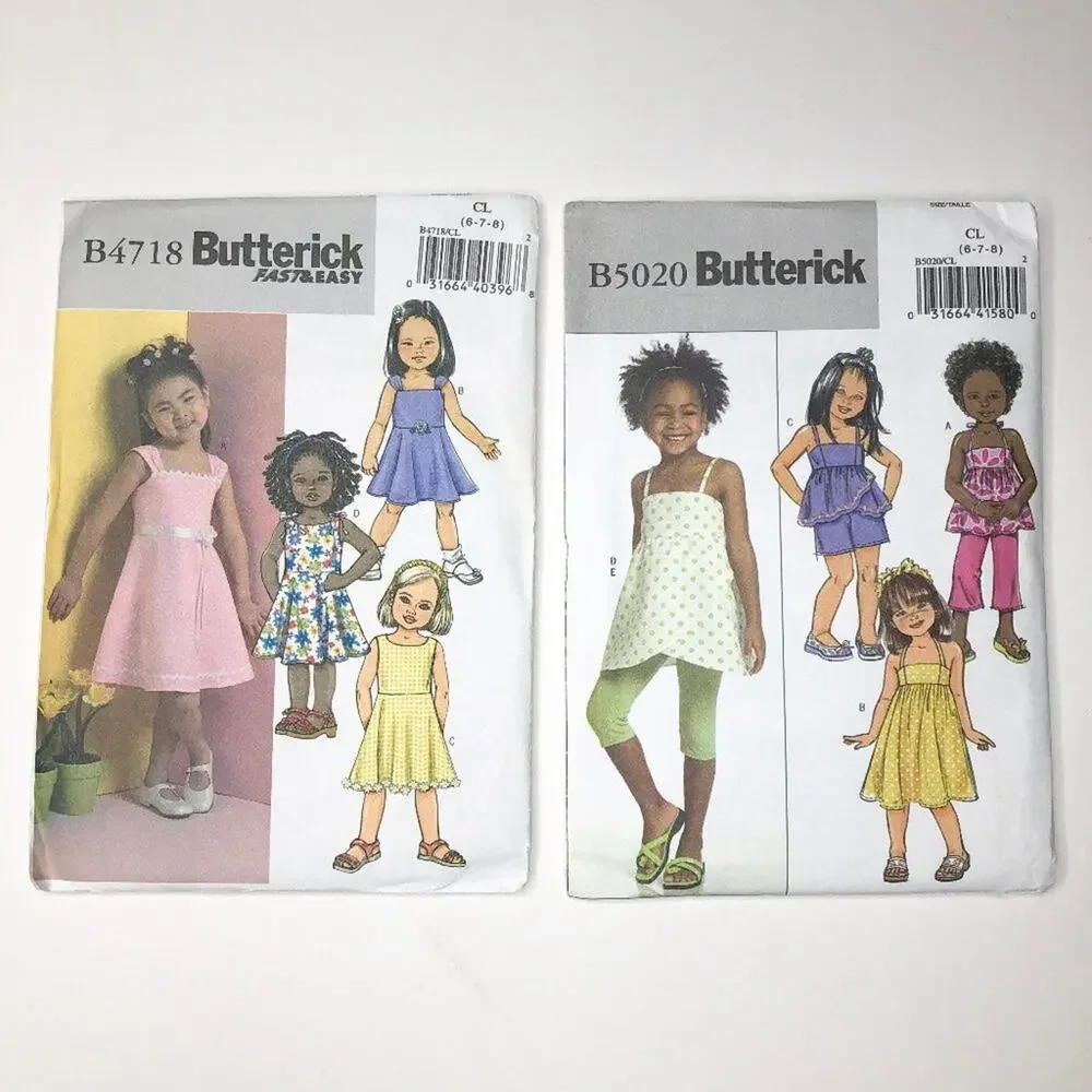 Butterick Girls 6-7-8 Dress/Outfit Patterns